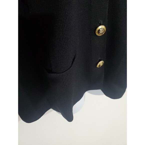 St. John Black Gold Button Down Cardigan Sweater Santana Knit Medium Classic - Picture 6 of 10